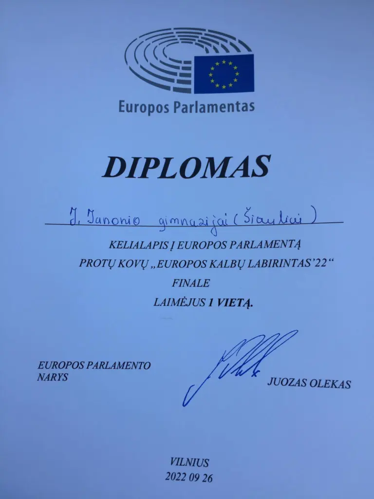 Nuotrauka 3: Janoniečių sėkmė konkurse „Europos kalbų labirintas 2022”