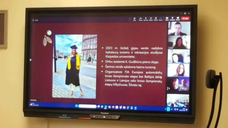 Nuotrauka 3: Nuotolinis susitikimas su Klaipėdos universiteto magistrantais.
