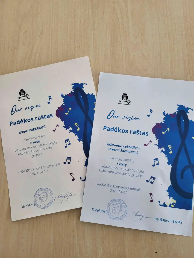 Nuotrauka 5: MUZIKANTŲ SĖKMĖ ANGLIŠKOS DAINOS KONKURSE „OUR VISION“
