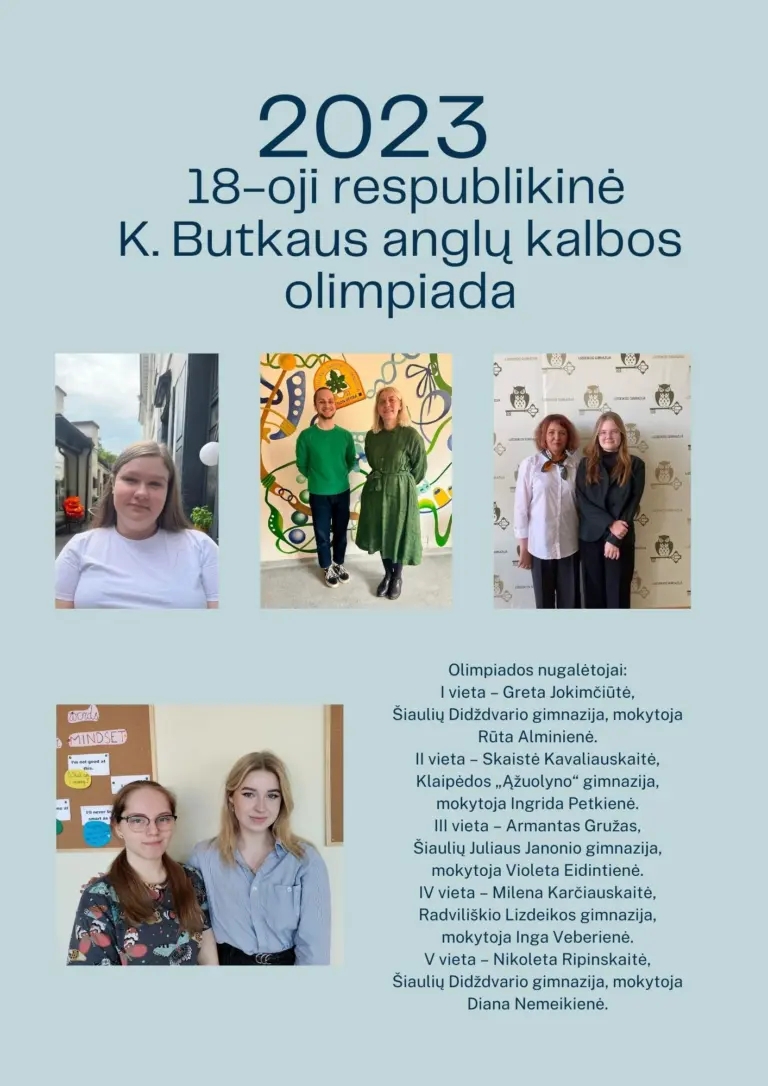 Nuotrauka 1: 18-oji respublikinė K. Butkaus anglų kalbos olimpiada
