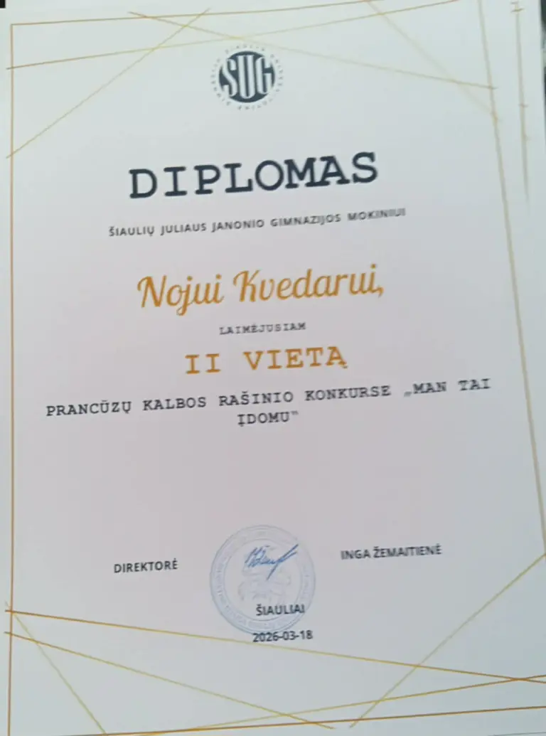 Nuotrauka 3: Sveikiname prancūzų kalbos rašinio konkurso nugalėtojus!