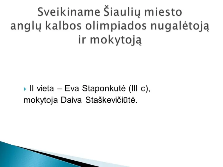 Sveikiname  miesto olimpiadų nugalėtojus