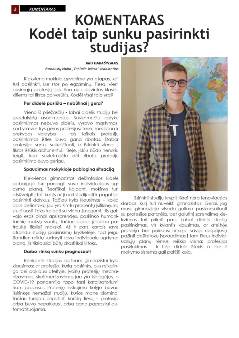 Laikraštis „Tebūnie šviesa” Nr.39
