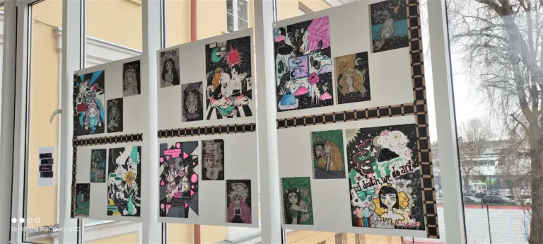 Nuotrauka 5: Gretos Vasiliauskaitės ( IVa kl.) grafikos darbų paroda