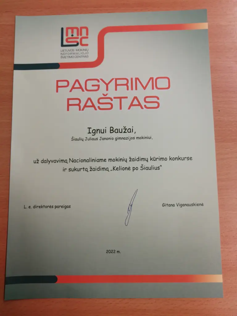 Nuotrauka 1: Nacionalinis mokinių žaidimų kūrimo konkursas