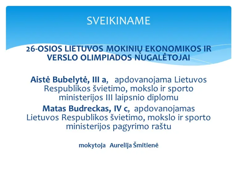Sveikiname konkursų ir olimpiadų nugalėtojus!