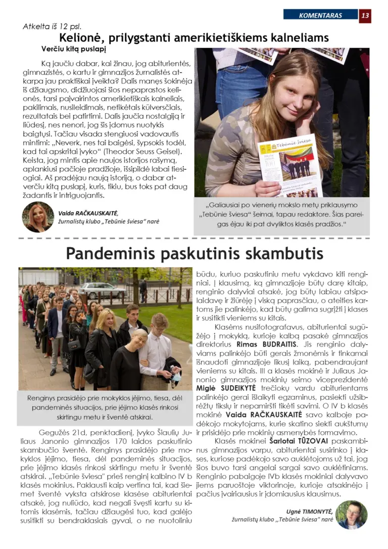 Laikraštis „Tebūnie šviesa” Nr.39