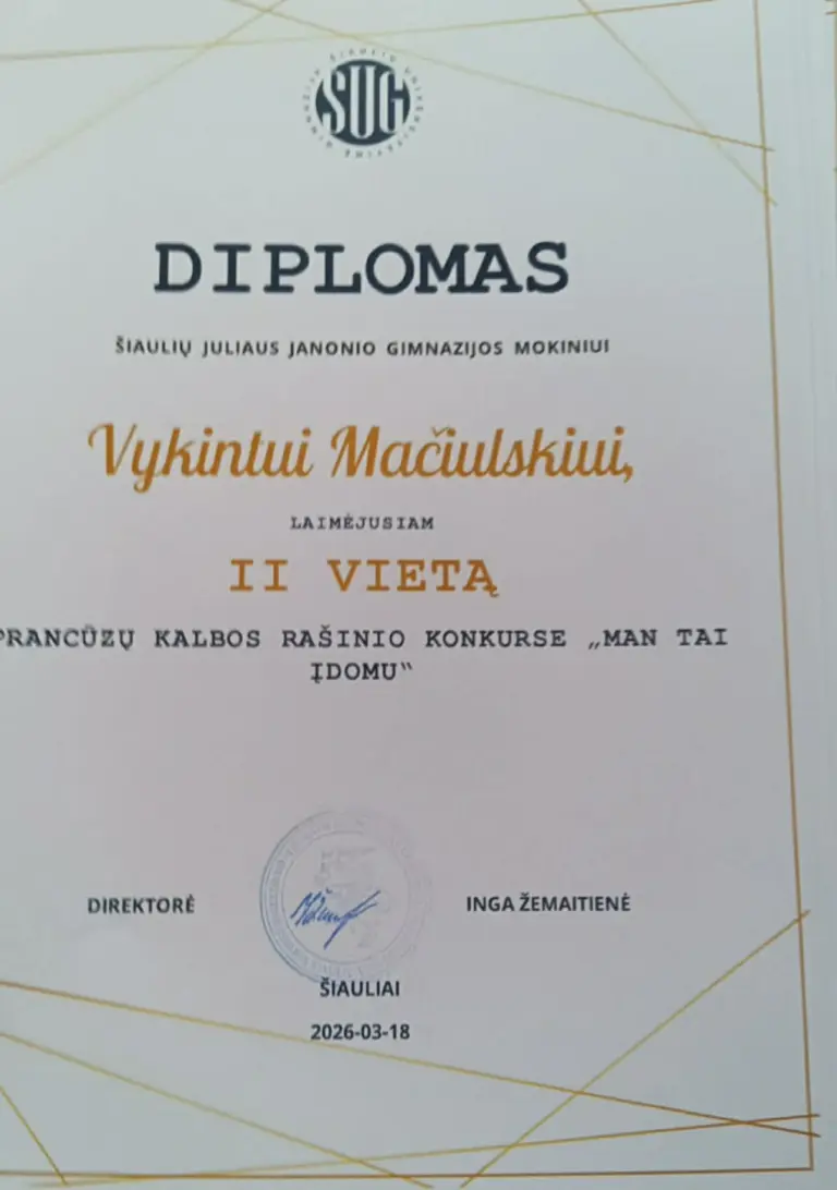 Nuotrauka 2: Sveikiname prancūzų kalbos rašinio konkurso nugalėtojus!