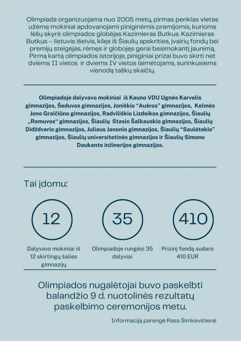 Nuotrauka 2: 19-oji respublikinė K. Butkaus anglų kalbos olimpiada