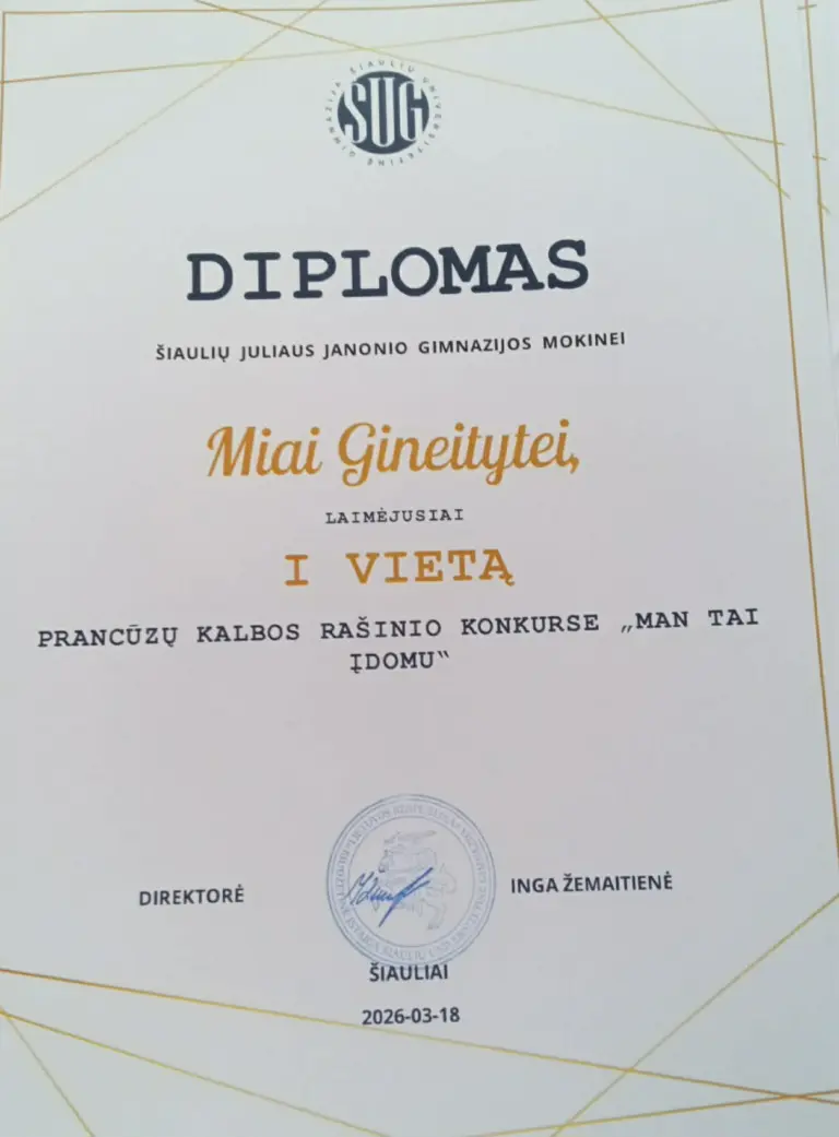 Nuotrauka 4: Sveikiname prancūzų kalbos rašinio konkurso nugalėtojus!