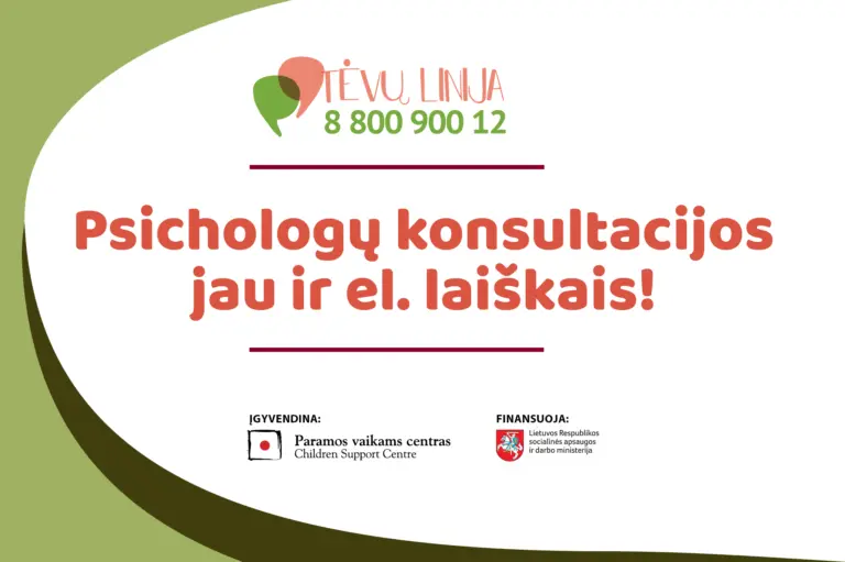 Nuotrauka 1: „Tėvų linijoje“ psichologų konsultacijos jau ir el. laiškais