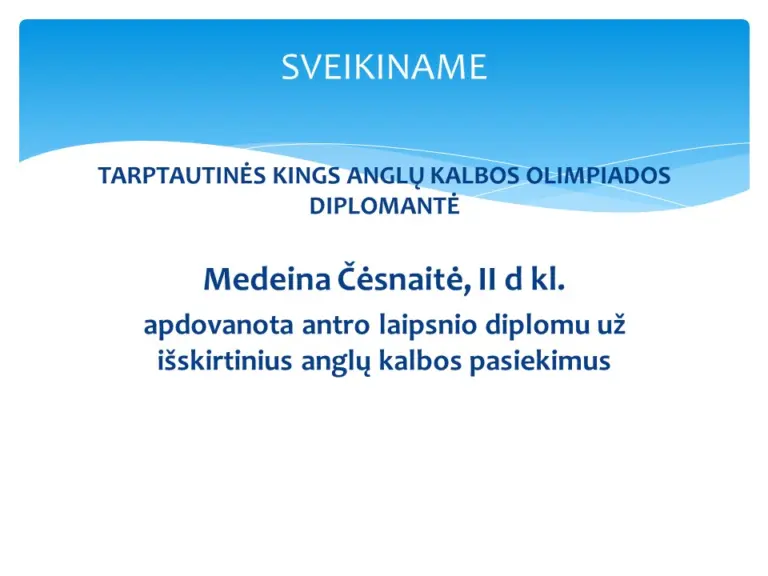 Sveikiname olimpiadininkus!